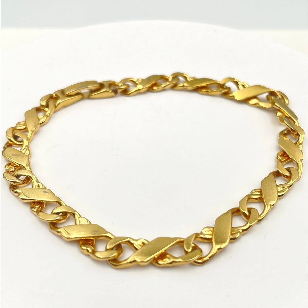 Vintage Gold Tone Infinity Link Chain Bracelet Statement Women's Jewelry Y2K 90s